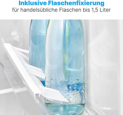 Bomann® Kühlschrank mit Gefrierfach | Kühlschrank klein mit 120L Nutzinhalt | Kühlen 107L & Gefrieren 13L | Fridge mit 3 Türablagen & 2 Glasablagen | wechselbarer Türanschlag | KS 2184.1 inox