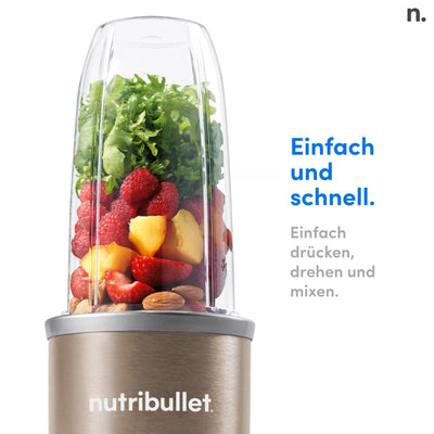 nutribullet Pro, 900 Watt Leistung, Einfach und schnell in der Anwendung, Kompakt, Leicht zu reinigen, Mit 700 ml Becher, Smoothiemixer, Smoothie Maker, Elektrischer Mixer, NB904CP