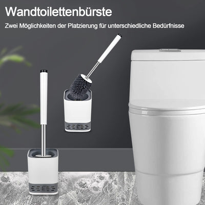 Glowbal Klobürste, Toilettenbürste Silikon mit Behälter schnell trocknendem, WC bürste für Badezimmer Gäste-WC, Wandmontage & Stehen