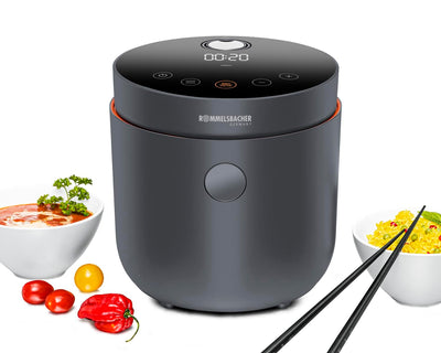 ROMMELSBACHER Multi Reiskocher MRK 500-6 Programme (Reis, Vollkorn, Low Carb, Suppe, Milchreis, Aufwärmen), Cool-Touch Gehäuse, herausnehmbarer antihaftbeschichteter Innentopf, 500 Watt