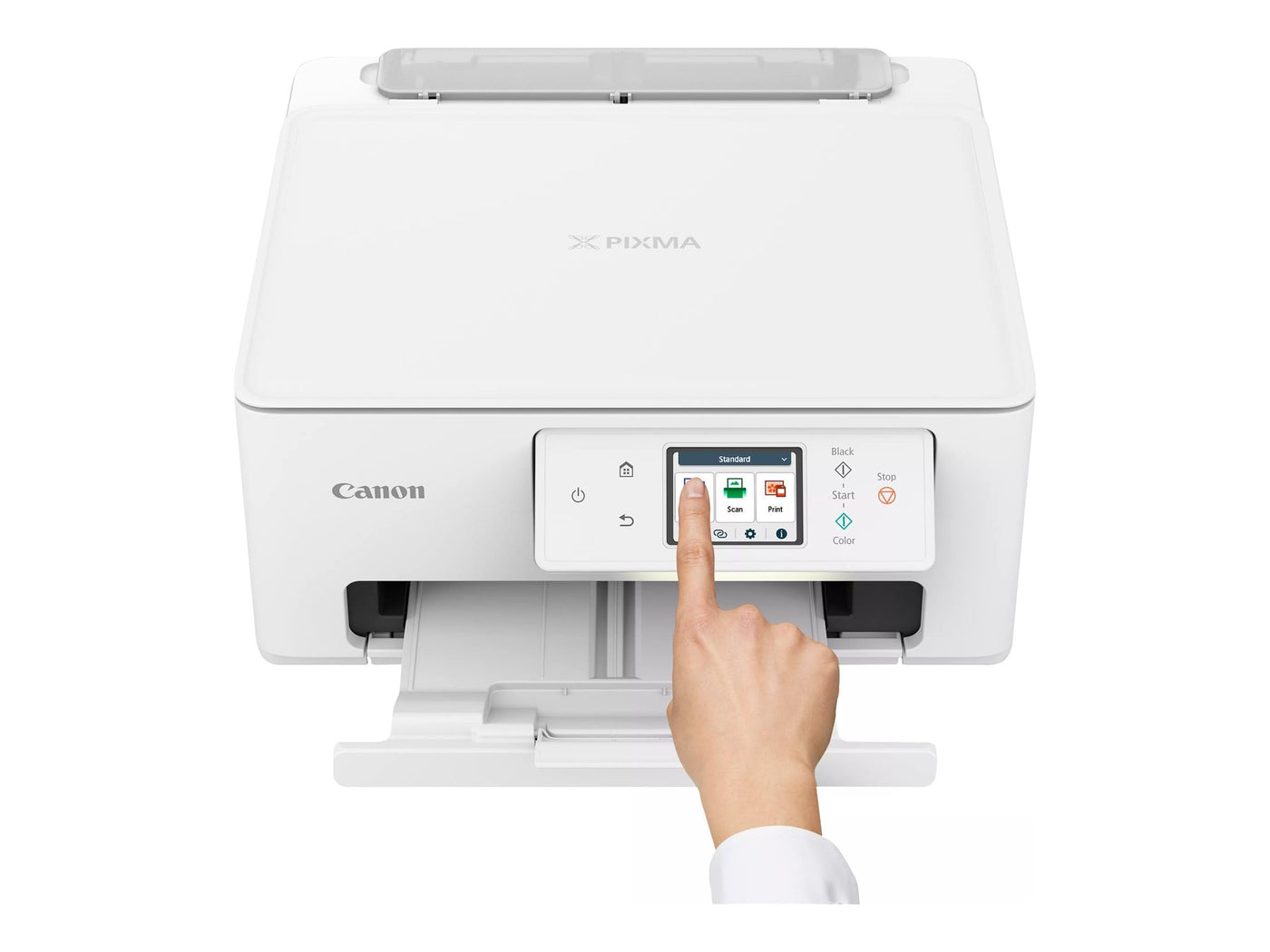 Canon PIXMA TS7650i Multifunktionsdrucker 3in1 (Tintenstrahl,Drucken, Kopieren, Scannen, A4, 6,7 cm Touch LCD, WLAN, Duplexdruck, 2 Papierzuführungen, kompatibel mit Pixma Print Plan ABO) Weiß