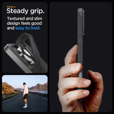 Spigen für iPhone 16 Pro Max Hülle [rutschfest] Liquid Air Case Handyhülle Schutzhülle Cover Dünn Slim -Matte Black