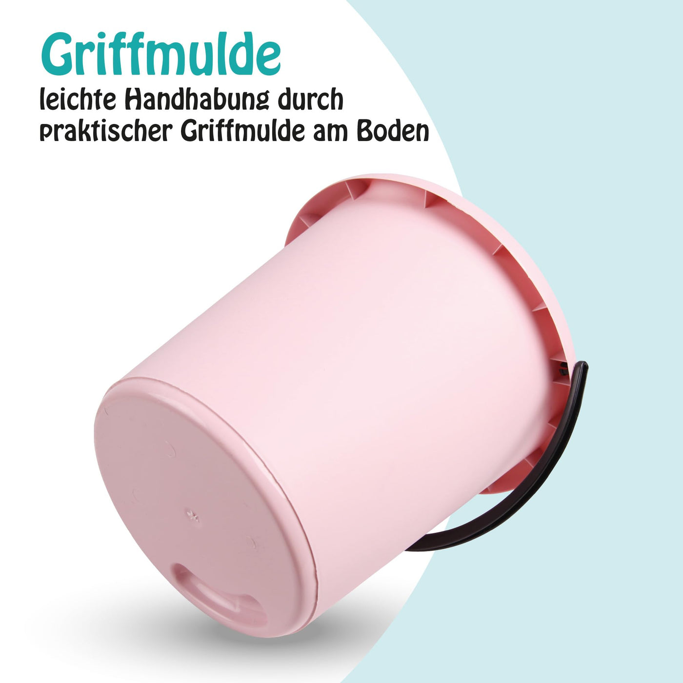 Eimer (1 Stück) Haushaltseimer, 5 Liter, in vers. Farben, Putzeimer aus Stabilem Kunststoff, BPA-frei, Kunststoffeimer Made in EU (Rosa)