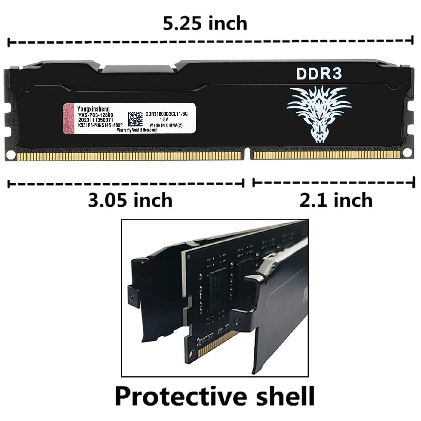 DDR3 16GB Kit (8GBx2) Desktop RAM 1600MHz PC3-12800 UDIMM Non-ECC Unbuffered 1.5V 2Rx8 Dual Rank 240 Pin CL11 PC Computer Memory Upgrade Module Arbeitsspeicher (Schwarz)