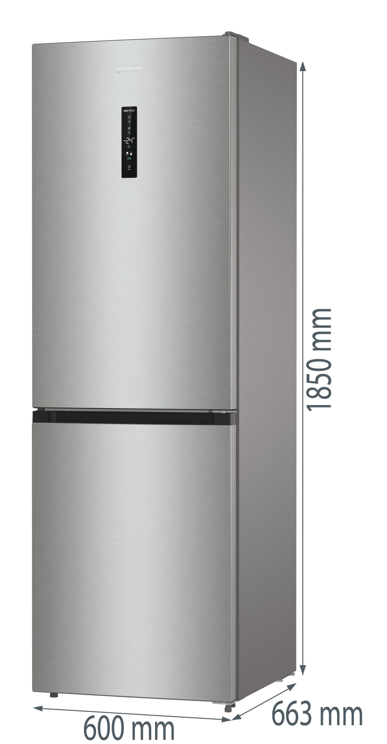 Gorenje NRK61CA2XL4Z Kühl-Gefrierkombination/NoFrostPlus/Multiflow 360° / ConvertZeroZone/AdaptTech/LED Display / 185 cm/Kühlteil 255 l/Gefrierteil 106 l / 35 dB/EEK: C/Edelstahl