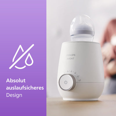 Philips Avent Schneller Premium-Fläschchenwärmer, mit intelligenter Temperaturregelung, Wasserbadtechnologie, automatischer Abschaltung, Modell SCF358/00