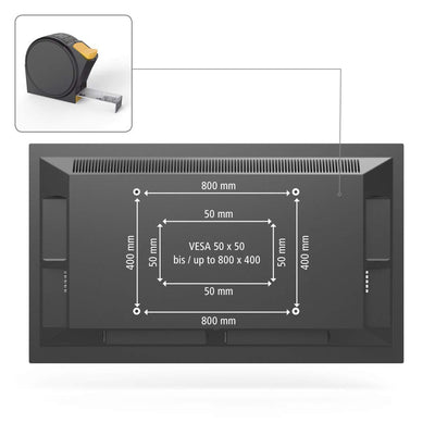 Hama TV Wandhalterung (37 - 90 Zoll TV Halterung für Fernseher bis zu 100kg, max. VESA 800x400, feste Fernseh Wandhalterung mit minimalem Wandabstand, inkl. Fischer Dübel & Montageanleitung) schwarz