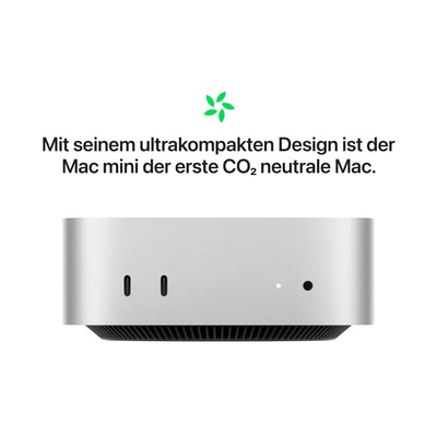 Apple Mac Mini Desktop-Computer mit M4 Chip mit 10 Core CPU und 10 Core GPU: 16 GB gemeinsamer Arbeitsspeicher, 512 GB SSD Speicher, Gigabit Ethernet. Funktioniert mit iPhone/iPad