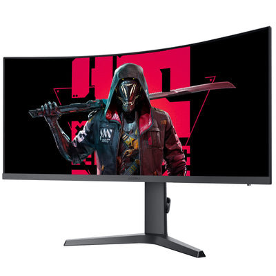 Moniteur de jeu incurvé ultra-large KOORUI 34 pouces, écran PC 165 Hz, 1 MS, 1000R, WQHD 3440x1440, VA, Adaptive Sync, 2xHDMI 100 Hz et Display Port 165 Hz, VESA 75 * 75 mm, DCI-P3 90 %, hauteur réglable