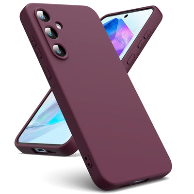 Oududianzi - Hülle Kompatibel mit Samsung Galaxy A55 5G Hülle, [Flüssigsilikonhülle] [Innenseite Mikrofaser] Weiche TPU Schutzhülle aus Gummi Stoßfeste Silikongel Fall Samsung A55 Hülle - Weinrot