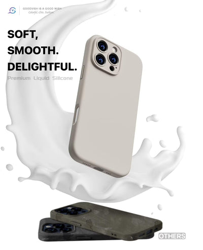 GOODVISH 3 in 1 für iPhone 16 Pro Hülle mit 2 Stück Schutzfolie, Liquid Silikon Handyhülle[Upgraded Kameraschutz]Soft Mikrofaserfutter Kratzfest stoßfeste Schutz Case für iPhone 16 Pro 6.3",StoneGrey