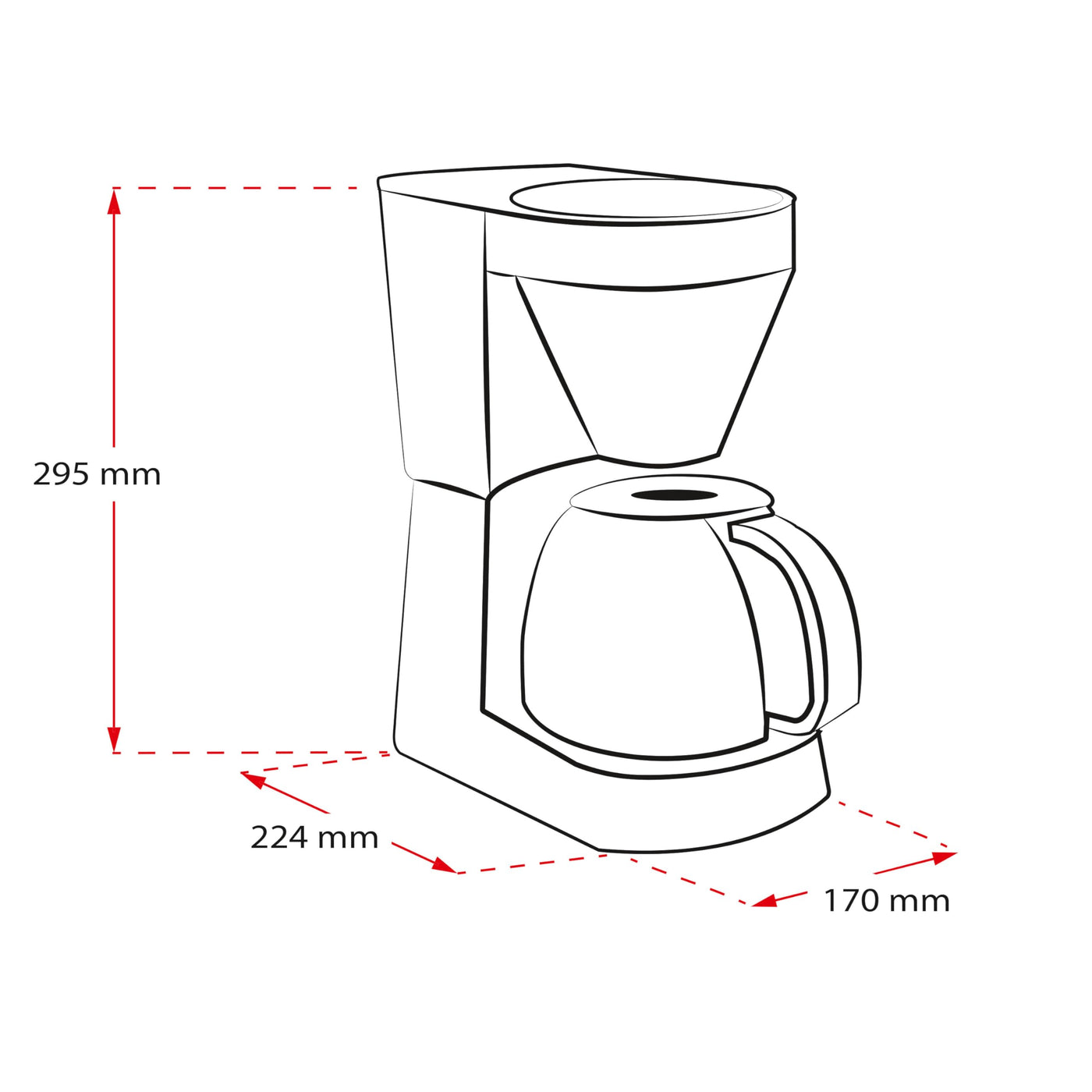 Melitta Easy – Kaffeemaschine mit abnehmbarem Schwenkfilter, Filterkaffeemaschine mit Glaskanne und Tropfstopp, für bis zu 10 Tassen Kaffee, schwarz