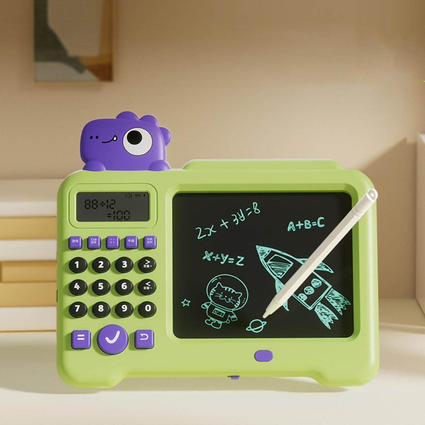 Elektrisches Lernspielzeug für Kleinkinder, Lernspielzeug zum Zeichnen - Kinder 2-in-1-Schreibtablett LCD-Elektrospielzeug,Löschbarer Zeichenblock National Learning Doodle Board Lernspielzeug für Klei