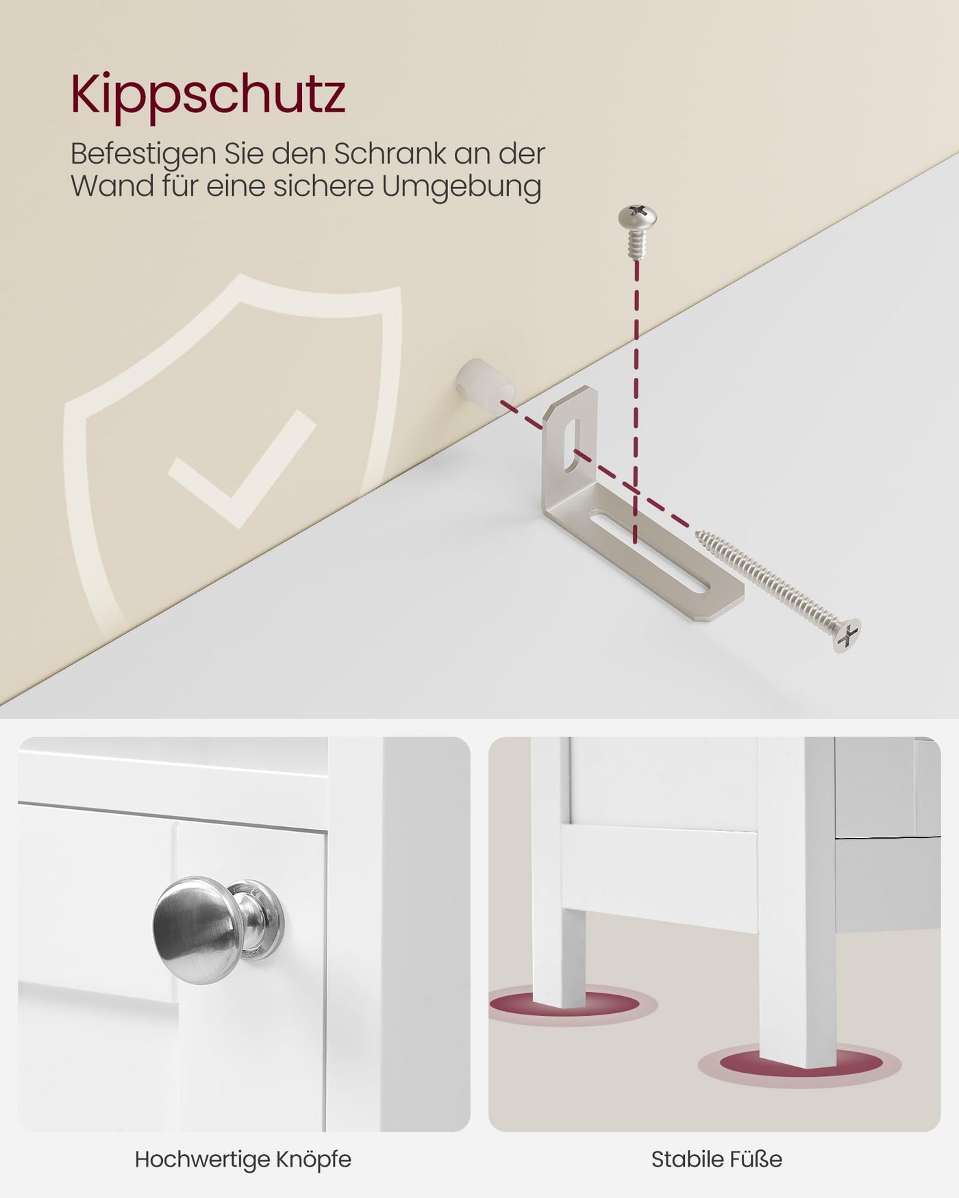 VASAGLE Badezimmerschrank mit Beleuchtung, hoch, schlanker Badschrank, Aufbewahrungsschrank mit verstellbaren Ablagen, offene Fächer, für kleine Räume, modern, wolkenweiß BBC566W03