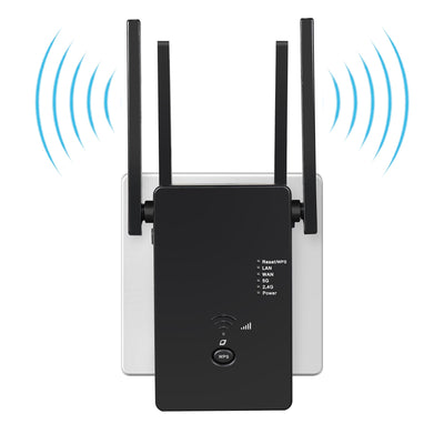 WLAN Repeater WLAN Verstärker 1200 Mbit/s,WiFi Repeater Dual-Band WiFi Booster Internet Verstärker mit Externen 4 Antenne Internet Booster Mit LAN/WAN Port,Kompatibel Allen WLAN Geräten