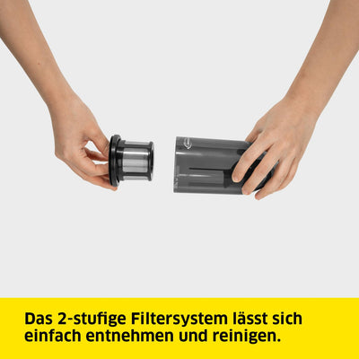 Kärcher Akku-Handstaubsauger CVH 2, kompakter und leichter Krümelsauger für den schnellen Einsatz, Staubbehälter: 0,15 l, Gewicht: 0,65 kg, inkl. 7,2 V Akku, USB-Ladegerät, 2-in-1-Fugendüse