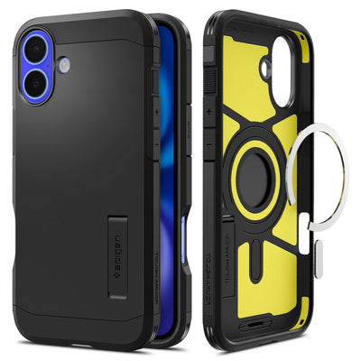 Spigen Tough Armor (AI) MagFit Hülle für iPhone 16 Plus, Kompatibel mit MagSafe Zubehör -Schwarz