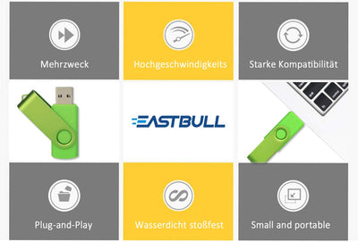 EASTBULL USB Stick 32GB 5 stück Speicherstick 32GB Mehrfarbig USB-Sticks Data Datenspeicher (32GB, Mehrfarbig)