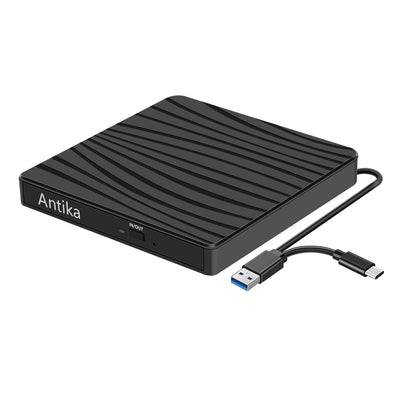 Externes DVD Laufwerk USB 3.0 Type-C Tragbar CD DVD Brenner Optical Drive DVD Laufwerk DVD/CD +/-RW Externes CD Laufwerk für Laptop Desktop mit Win11/Win10/Win8/Apple MacPro/MacBook/OS