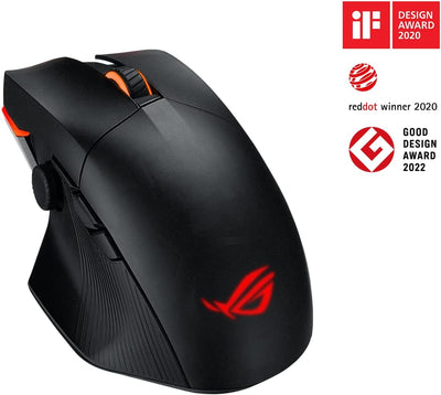 ASUS ROG Chakram X Origin kabellose RGB Gaming Maus (ROG AimPoint-Sensor, 36.000 dpi, Polling-Rate 8000 Hz, RF 2,4 GHz / Bluetooth / kabelgebunden, 11 programmierbare Tasten, Joystick, schwarz)