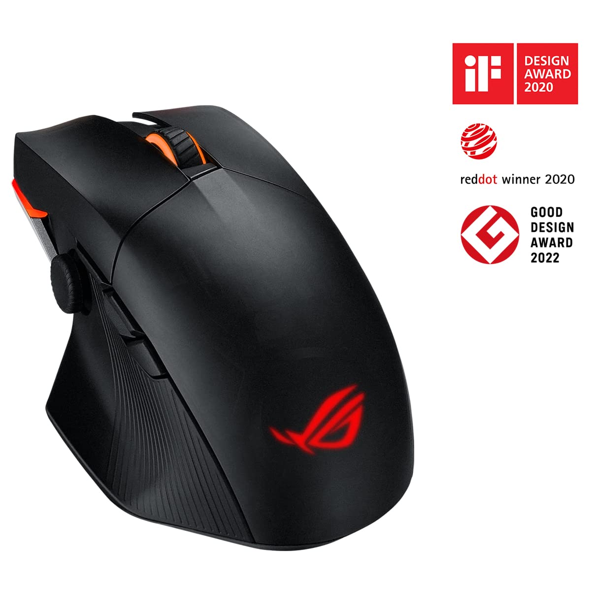 ASUS ROG Chakram X Origin kabellose RGB Gaming Maus (ROG AimPoint-Sensor, 36.000 dpi, Polling-Rate 8000 Hz, RF 2,4 GHz / Bluetooth / kabelgebunden, 11 programmierbare Tasten, Joystick, schwarz)