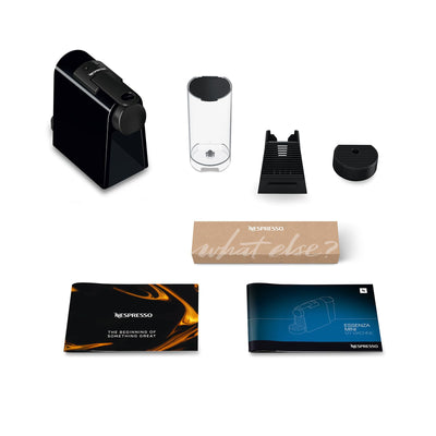 Nespresso De'Longhi EN 85.B Essenza Mini Kaffeekapselmaschine,Welcome Set mit Kapseln in unterschiedlichen Geschmacksrichtungen 19 bar Pumpendruck,Platzsparend,1370W,0.6 L,32.5 x 11 x 20.5 cm,Schwarz