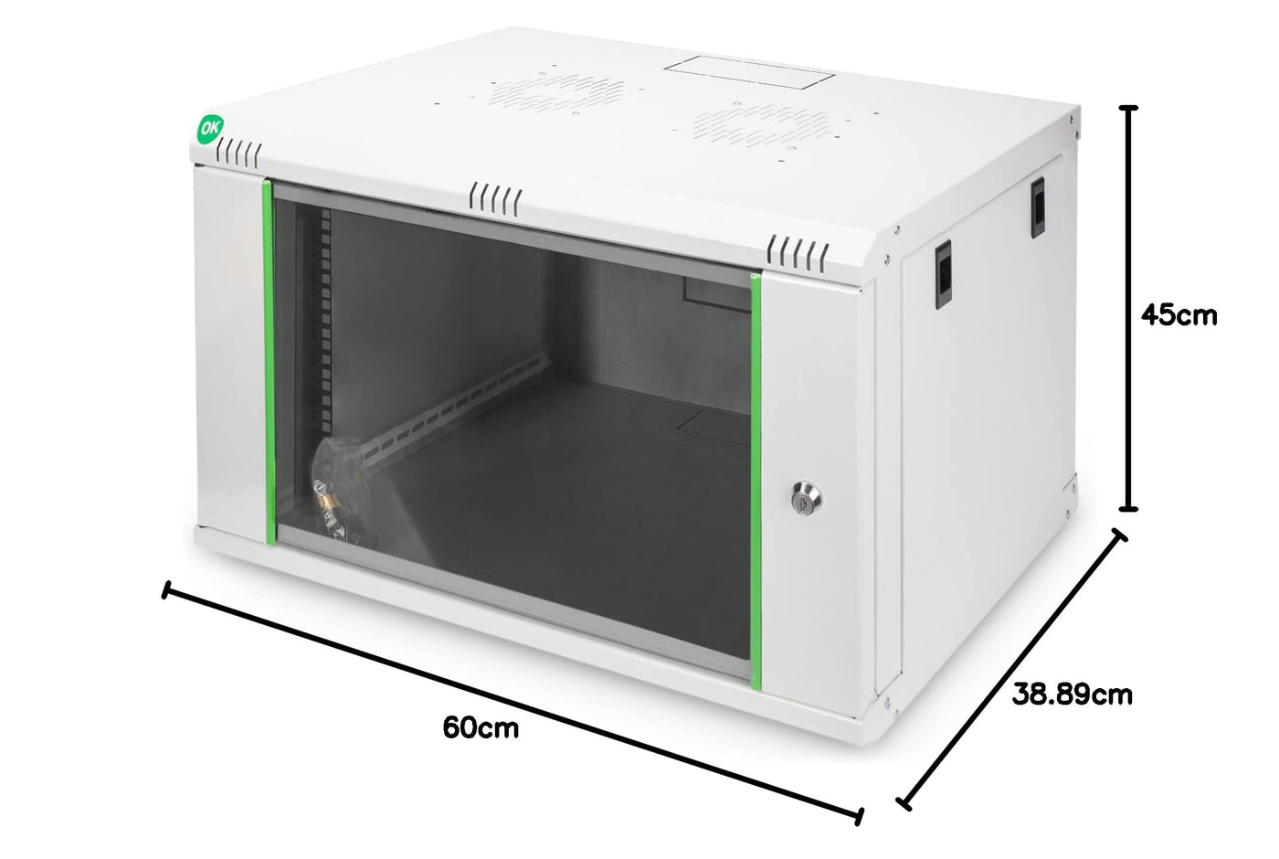 DIGITUS Netzwerkschrank - 19 Zoll Rack - 7HE - Wandmontage - 450mm Tiefe - Traglast 60kg - Dynamic Basic Serie - Grau