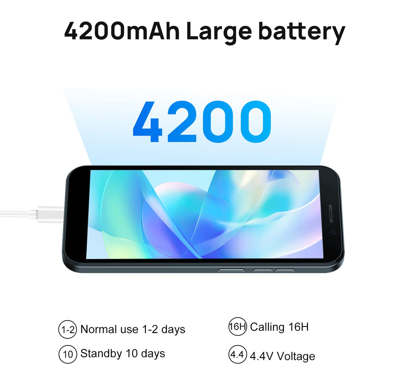 DOOGEE X97 Smartphone ohne Vertrag Günstig 4G Android 12 Handy, 6.0 Zoll HD+ Display, 3GB+16GB (256 GB Erweiterbar) 2.0 GHz Processor, 4200mAh, 8MP+5MP Kamera 2022 Face ID GPS Dual SIM Handys Schwarz