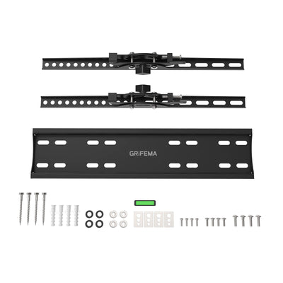 GRIFEMA 26-55-Zoll-TV-Wandhalterung — TV-Wandhalterung kann bis zu 50 kg tragen, TV-Wandhalterung neigbar (± 15°) und ausziehbar, universelle 400 x 400 mm VESA-Halterung für flache/gebogene Fernseher