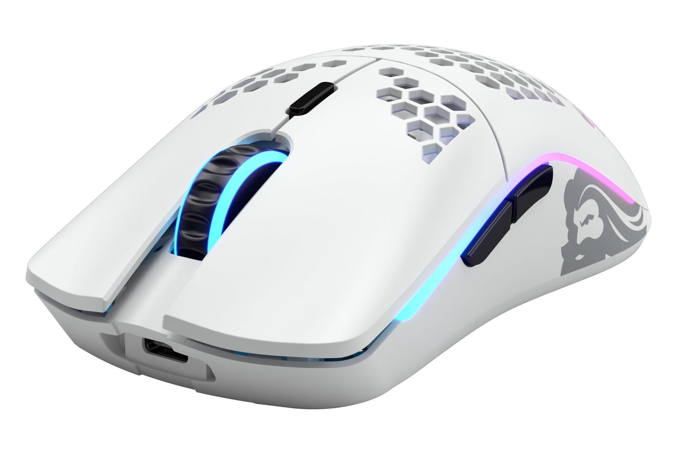 Glorious Gaming Model O Wireless Gaming Mouse – Superleichte 69 g, Wabendesign, RGB-Beleuchtung, beidhändig, verzögerungsfreier 2,4-GHz-Funk, bis zu 71 Stunden Akku – Mattweiß