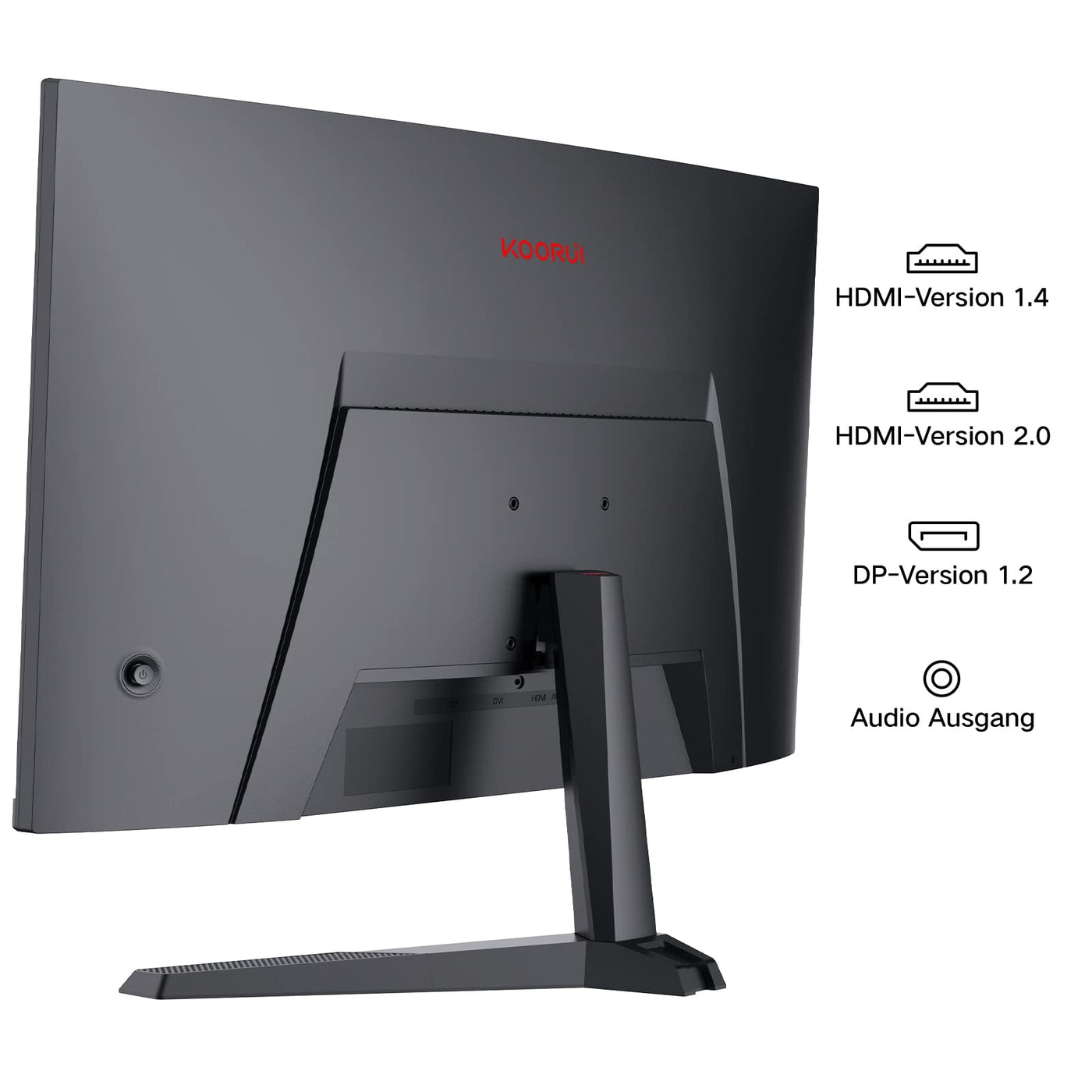 KOORUI Gaming Monitor 27 Zoll, 1800R Fläche Bildschirm 2560X1440 (QHD), 144HZ 1ms Mornitor, DCI-P3 85%, Ultradünne Blende, Einstellbare Neigung, Unterstützt HDMI/DP