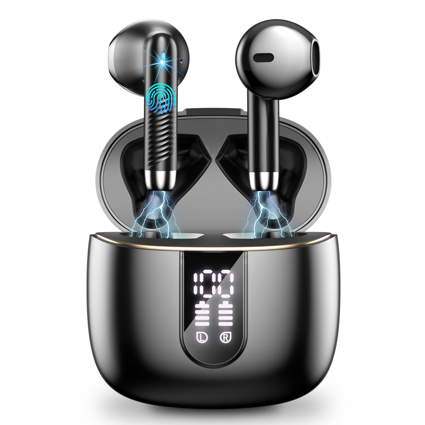 Bluetooth 5.3 Kopfhörer, In Ear Kopfhörer Kabellos mit 4 Mic, 48H Tiefer Bass Spielzeit Wireless Earbud, LED-Anzeige, Bluetooth Ohrhörer mit ENC Noise Cancelling, IP7 Wasserdicht Kopfhörer Sport USB-C