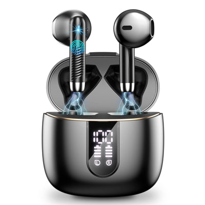 Bluetooth 5.3 Kopfhörer, In Ear Kopfhörer Kabellos mit 4 Mic, 48H Tiefer Bass Spielzeit Wireless Earbud, LED-Anzeige, Bluetooth Ohrhörer mit ENC Noise Cancelling, IP7 Wasserdicht Kopfhörer Sport USB-C