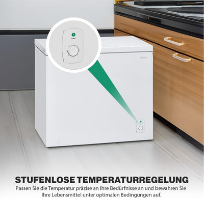 Bomann® Gefriertruhe mit 202L Nutzinhalt | Tiefkühltruhe mit 4-Sterne-Kennzeichnung & stufenloser Temperaturregelung | Lagerzeit bei Störung max.35h | Freezer inkl. Gefrierkorb & Eisschaber | GT 7338