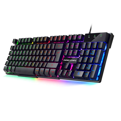 EMPIRE GAMING - PC Tastatur - K300 QWERTZ– 105 halbmechanische Tasten, Davon 19 Anti-Ghosting-Tasten, 12 Multimedia-Shortcuts, LED-RGB-Rückbeleuchtung