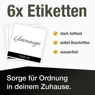 3x Große Sprühflasche 1 Liter mit Zerstäuber (inkl. beschriftbare Etiketten) | Wassersprühflasche ideal für Pflanzen, Reinigungsmittel (chemiebeständig), Garten, Autopflege | Water Spray Bottle