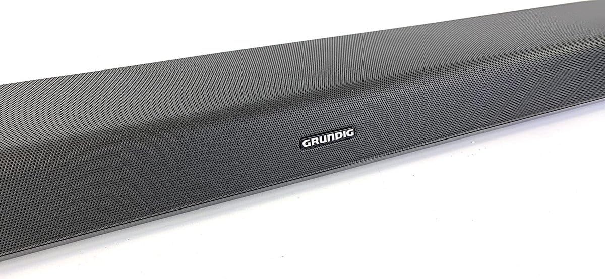 Grundig DSB 970 All-in-One Soundbar mit integriertem Subwoofer, Slim Design, 2.1 Kanal Dolby Atmos, 120 Watt Musikleistung, Bluetooth 4.2, HDMI (ARC), Optischer und Aux Eingang, USB-Port, Schwarz