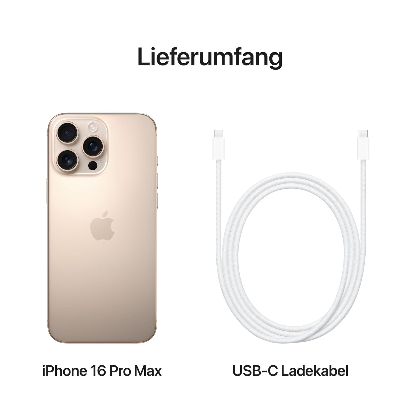 Apple iPhone 16 Pro Max 256 GB: 5G Handy mit Kamerasteuerung, 4K 120 Dolby Vision und einem großen Sprung bei der Batterielaufzeit. Funktioniert mit AirPods, Titan Wüstensand