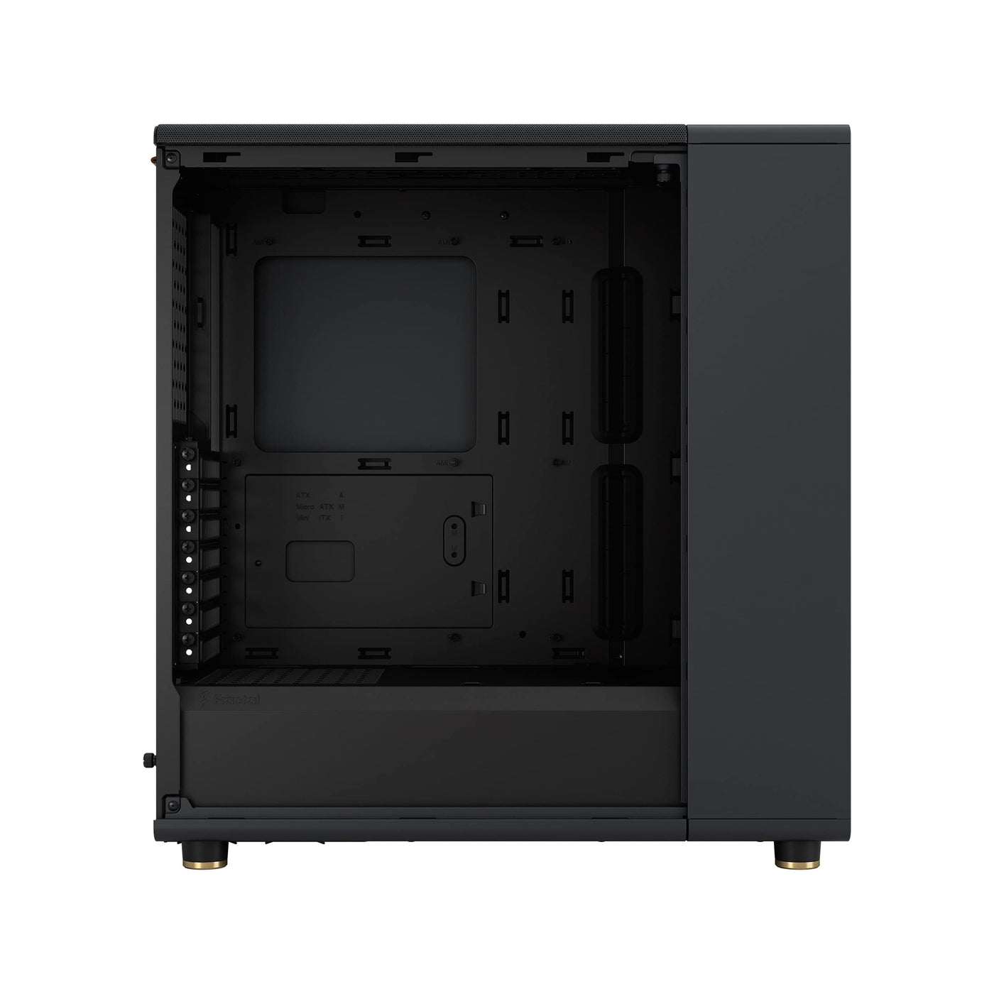 Fractal Design North Charcoal Black - Wood Walnut Front - Mesh Side Panels - Two 140mm Aspect PWM Fans Included - Intuitive Interior Layout Design - ATX Mid Tower PC Gaming Case