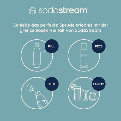 SodaStream Wassersprudler DUO mit CO2-Zylinder, 2x 1L Glasflasche und 2x 1L spülmaschinenfeste Kunststoff-Flasche, Höhe: 44cm, Farbe: Titan, 29x25.6x44.4