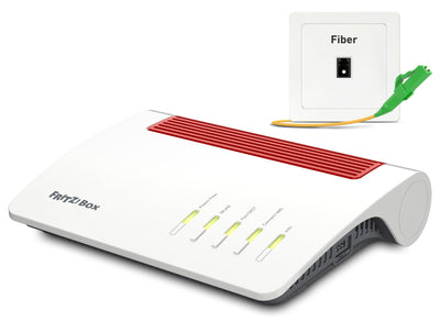 AVM FRITZ!Box 5590 Fiber | Router für einen Glasfaseranschluss (Wi-Fi 6, bis 2.400 MBit/s (5 GHz) und 1.200 MBit/s (2,4 GHz), WLAN Mesh, DECT-Basis, 2,5-Gigabit-LAN-Port, geeignet für Deutschland)