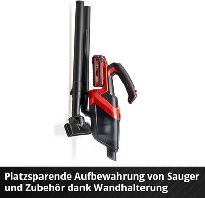 Einhell Akku-Handstaubsauger TE-HV 18/06 Li-Solo Power X-Change (18 V, 72 mbar Saugleistung, inkl. Fugendüse, Polsterdüse, Bodendüse, 0,6 L Staubbehälter, ohne Akku)