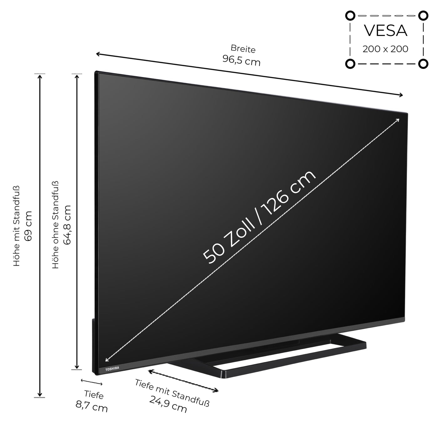 Toshiba 50 Zoll Fernseher Fire TV (4K UHD Smart TV, HDR Dolby Vision, Triple-Tuner, Alexa Built-In, Sound by Onkyo) 50UF3F63DAZ