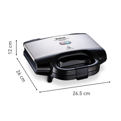 Tefal Ultracompact Sandwichmaker SM1552 | für dreieckige Sandwichtoasts | antihaftbeschichtete Platten | leichte Reinigung | kein Anbrennen | 700W | Sandwich-Grill | 26.5 x 12 x 26 cm