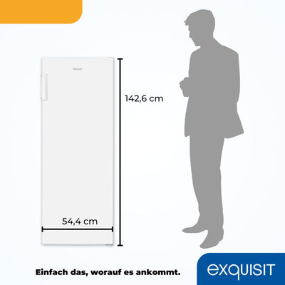 Exquisit Gefrierschrank, Tiefkühlschrank Groß 168 L Volumen, 4* Gefrieren, Türanschlag wechselbar, Gefrierschrank Gross 55cm Breite, GS5230-H-040D weiss