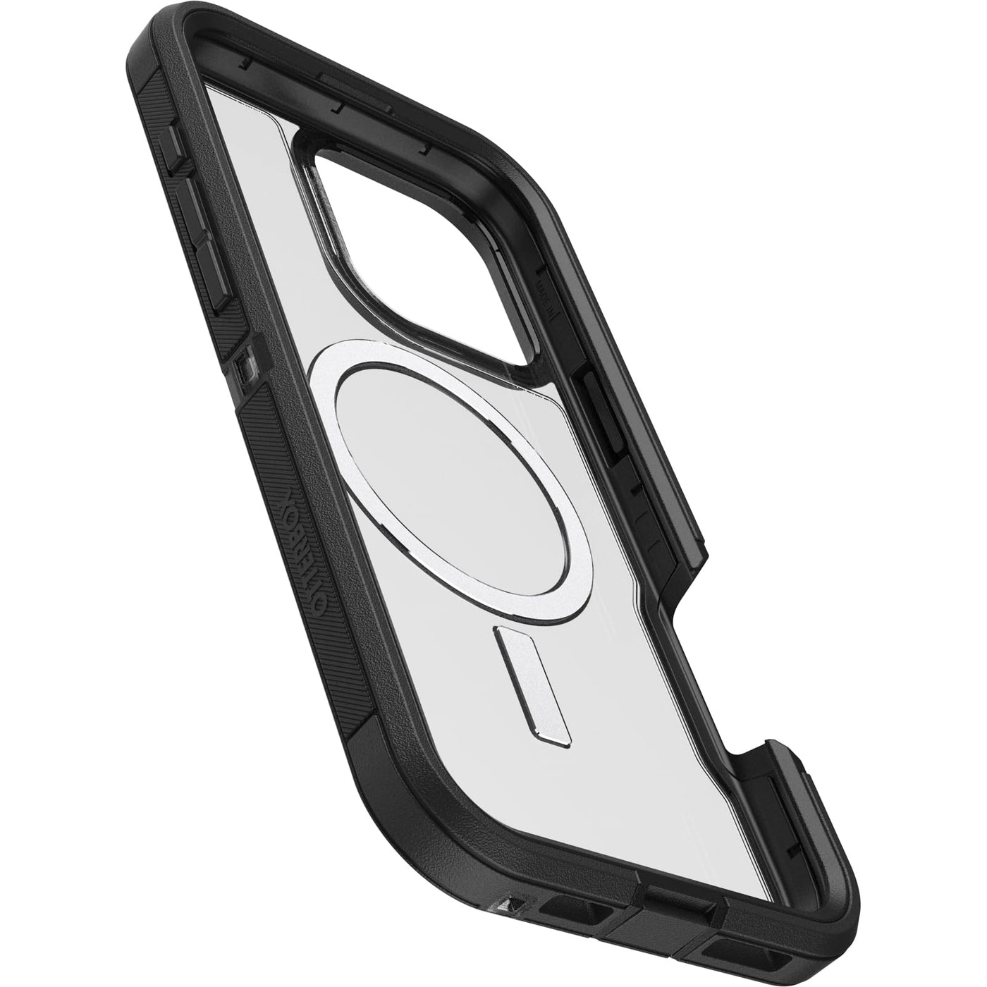 OtterBox Defender Series XT MagSafe Hülle für iPhone 16 Pro Max, stoßfest, Ultra-robust, schützende Hülle, 7X getestet nach Militärstandard, Transparent/Schwarz, Keine Einzelhandelsverpackung