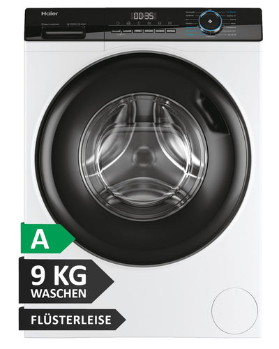 Haier I-PRO SERIE 3 HW90-B14939 I Frontlader Waschmaschine 9kg I Washing Machine mit A-Effizienz, 1.400 U/Min. & leisem Direktantrieb I Inkl. Dampfprogrammen, Mengenautomatik & Refresh-Programm