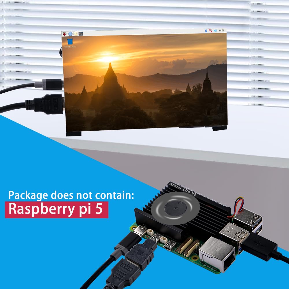 GeeekPi Aktiver Kühler für Raspberry Pi 5, Raspberry Pi 5 Armor Lite V5 Kühler mit PWM Lüfter, Aluminum Kühlkörper für Raspberry Pi 5 4GB/8GB