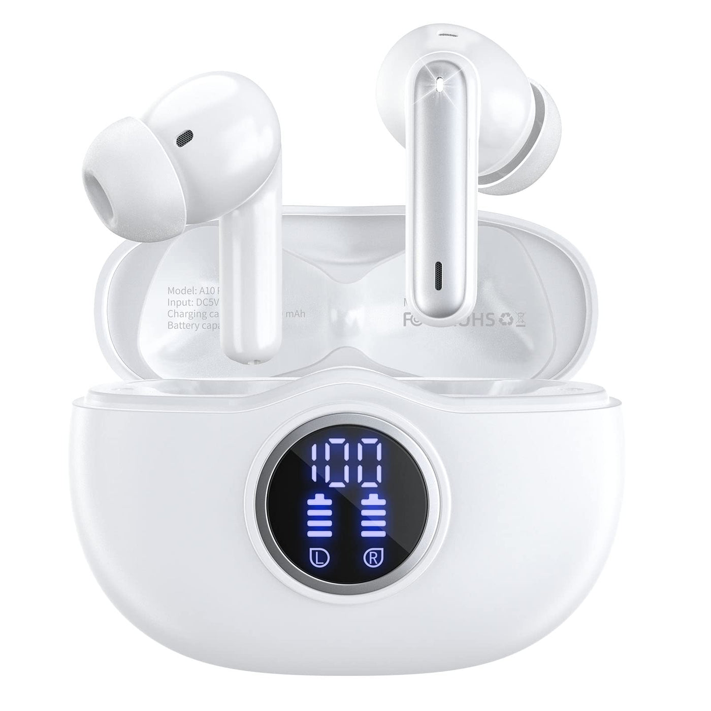 Bluetooth Kopfhörer, Kopfhörer Kabellos Bluetooth 5.3 In Ear mit Indicateur LED, 40 Std ENC Lärmreduzierung dual Mikrofon HiFi Stereo Kopfhörer, IP7 Wasserdicht in ear Ohrhörer für Sport und Arbeit