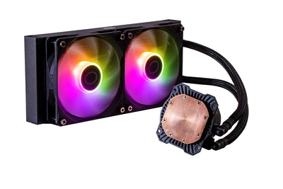 Cooler Master MasterLiquid 240L Core ARGB Wasserkühlung - CPU-Flüssigkeitskühler mit Zweikammer-Gen-S-Pumpe, überlegende PC-Kühlung mit 120mm -Lüfter, LGA 1700- und AM5-Halterungen – Schwarz